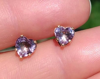 Amethyst Heart Earrings Purple Color Royalty Natural Gemstone Antique Gemstone Scotland Amethyst Gems Roman God Jupiter Gemstone Zeus #23235