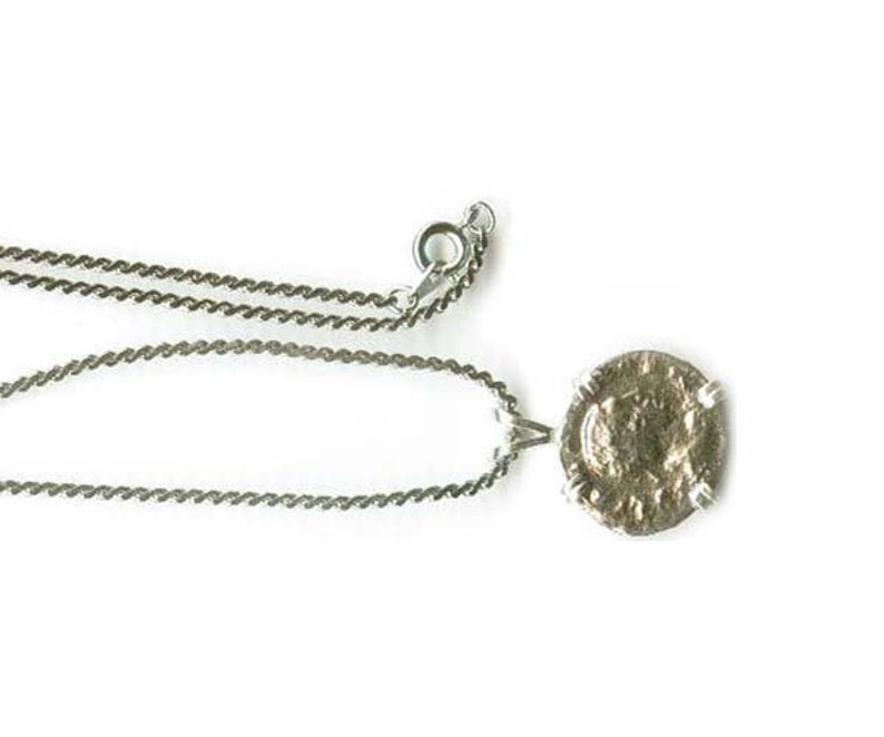 Genuine Ancient Coin Pendant Ancient Roman Coin Necklace Silver Coin Empress Julia Maesa Jewelry Goddess of Modesty Chastity Pudicitia 57165 image 5
