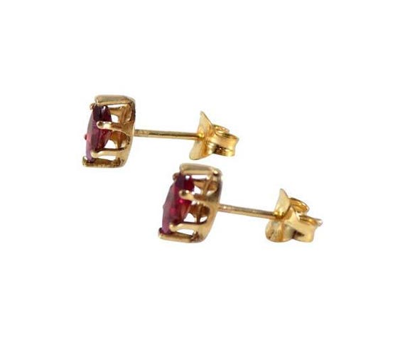 Red Ruby Earrings Genuine Ruby Gems 14kt Gold Fil… - image 8