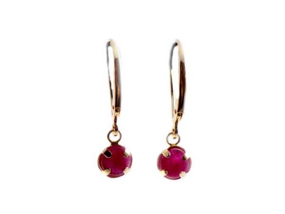 Ruby Earrings 14kt Gold Ruby Dangles, Ancient Amu… - image 10