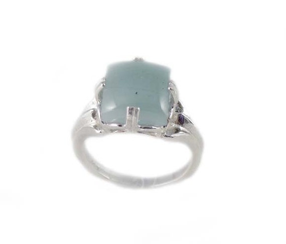 Aquamarine Ring Ancient Greek Ocean Mariner Talisman Blue Green Cabochon 18th Century Gem Antique Gemstone Seawater Aquamarine Ring #65042