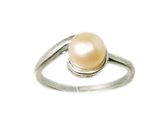 Antique Cultured Pearl Ring, Ancient Chinese Flying Dragon Gems Peach Pearl Jewelry Ancient Hindu Dewdrops Faith and Innocence Amulet #63022