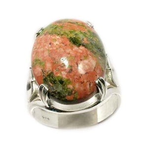 Unakite Ring Ancient Swiss Alps Gem Antique Gemstone Unique Natural Gemstone 19th Century Gem Unakite Cab Medieval Psychics Healing #63715