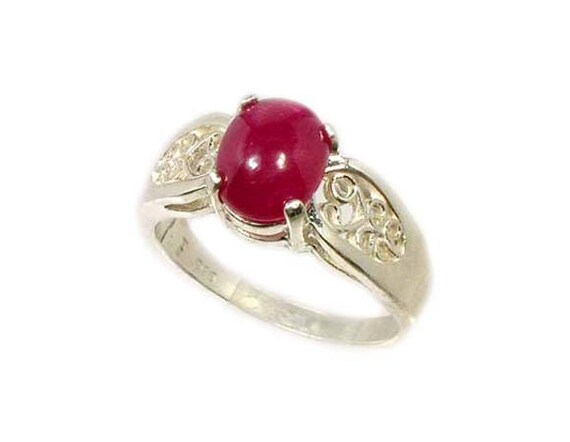 Antique Ruby Cabochon Ruby Ring 18th Century Ruby… - image 4