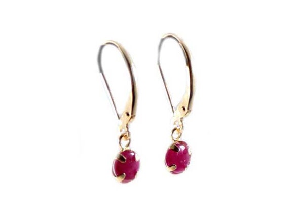 Ruby Earrings 14kt Gold Ruby Dangles, Ancient Amu… - image 7