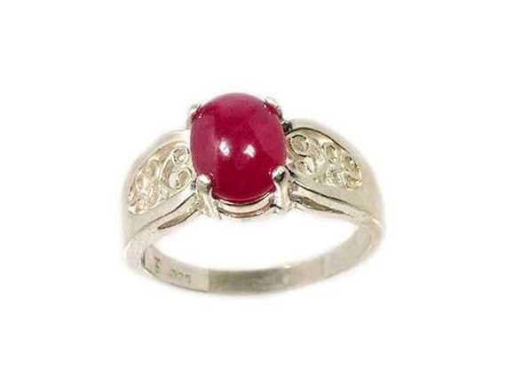 Antique Ruby Cabochon Ruby Ring 18th Century Ruby… - image 3