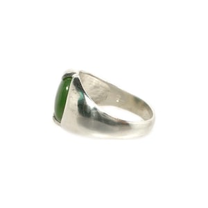 Jade Ring Swiss Alps Nephrite Gemstone, Handsome Antique Gemstone, Neolithic Stone Age Amulet, 19th Century Jade Gem, Cabochon Ring, Sterling Silver Ring Size 10, Gorgeous Jade Jewelry, Green Cabochon Jewelry Gift