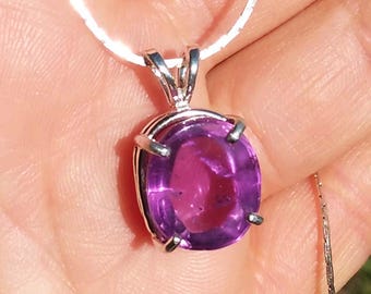 Amethyst Necklace Ancient Roman Warrior Amulet 18th Century Cabochon Scotland Celtic Talisman Amethyst Pendant Biblical Catholic Gem #27536