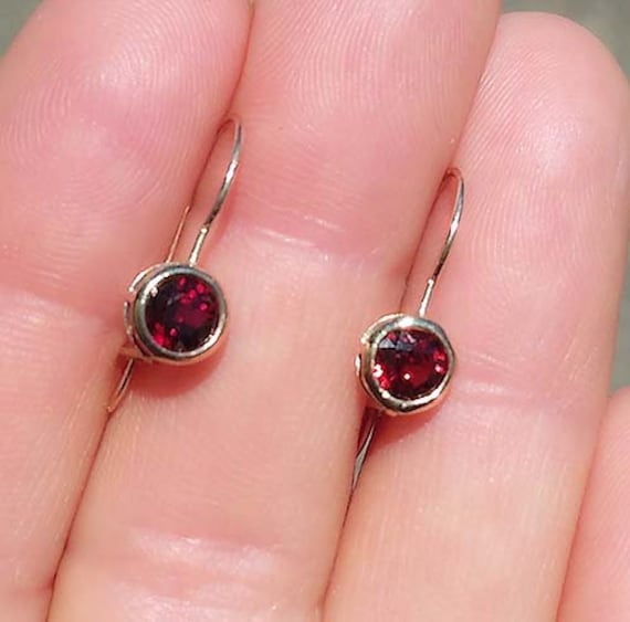 Carbuncle German Barbarian Gems Garnet Earrings Bavarian Garnet
