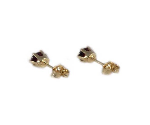 Red Ruby Earrings, 14kt Gold Studs, Ruby Studs, A… - image 10