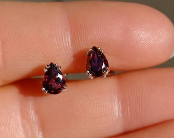 Blood Red Garnet Earrings, Anglo-Saxon Gemstone, Sutton Hoo Jewelry, 19th Century Antique Gemstone, Pomegranate Gemstone Garnet Studs 635652
