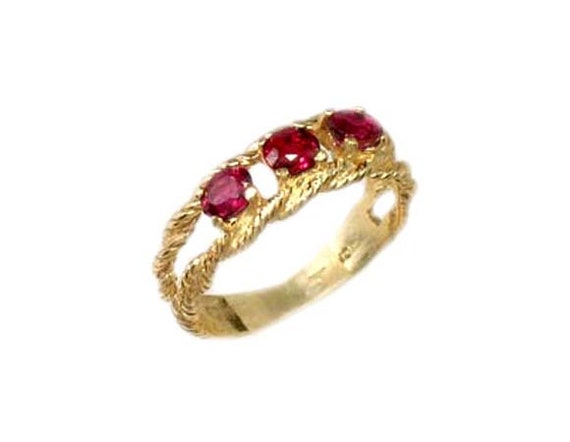 Genuine Ruby Ring Blood Red Ruby Gemstone Siamese… - image 3
