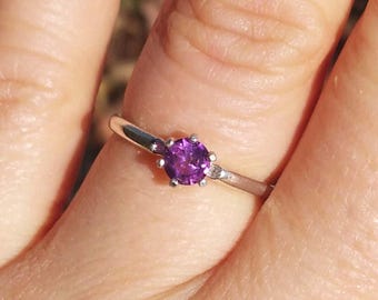 Beautiful Amethyst Ring Victorian Scotland Gemstone, Celtic Talisman, Natural Gemstone Pale Amethyst Gem, Coastal Devonian Lava Beds #42280
