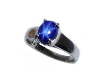 Star Sapphire Ring Roman Priest Gemstone Medieval Sorcerer Gemstone 19th Century Gem, Ancient Etruscan Prophet Oracle Gem Sterling #66056