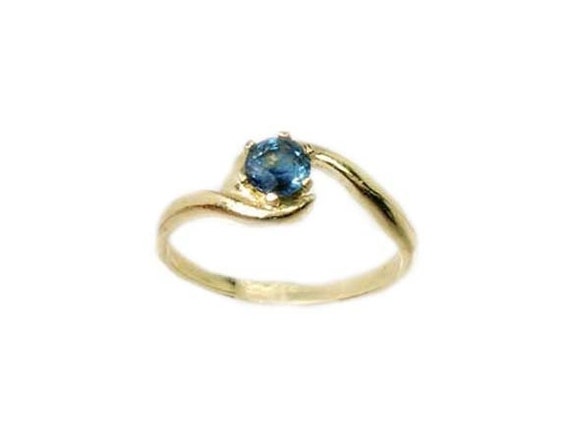 Blue Sapphire Ring Medieval Ecclesiastical Gem Bl… - image 1