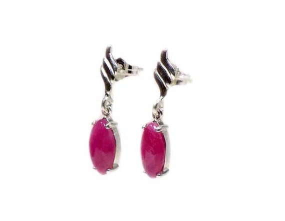 Ruby Earrings Ruby Dangles Ancient Celtic Gems Dr… - image 4