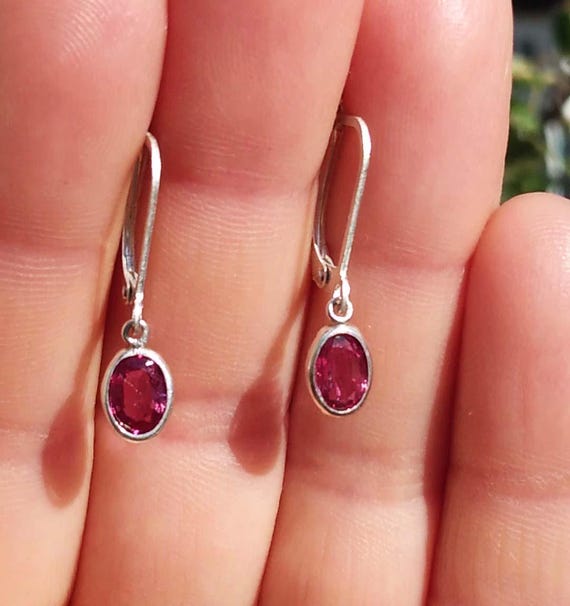 Ruby Earrings Dangles Celtic Magic Amulet Vintage… - image 1