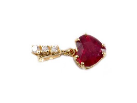 Gorgeous Ruby Heart Pendant Ruby Gemstone 14kt Go… - image 5