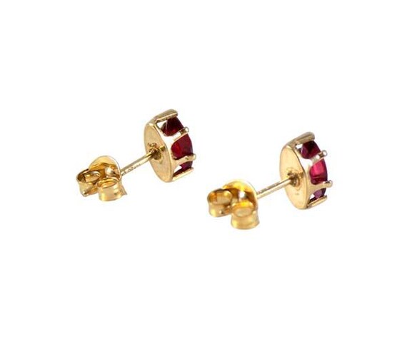 Red Ruby Earrings Genuine Ruby Gems 14kt Gold Fil… - image 5