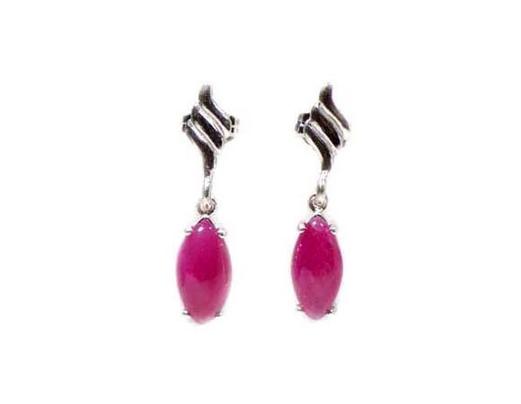 Ruby Earrings Ruby Dangles Ancient Celtic Gems Dr… - image 2