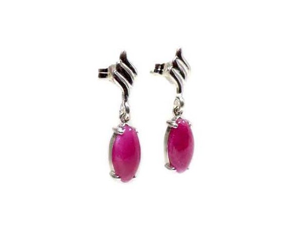 Ruby Earrings Ruby Dangles Ancient Celtic Gems Dr… - image 3