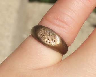 Genuine Ancient Ring, Roman Ring, Roman Legionary Eagle, Engraved Ring, Design Provincial Noricum, Bronze Celtic Ring, 200AD Jewelry #57810