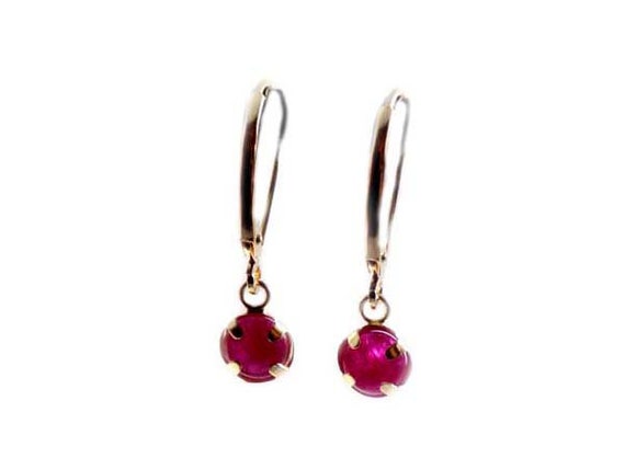 Ruby Earrings 14kt Gold Ruby Dangles, Ancient Amu… - image 8