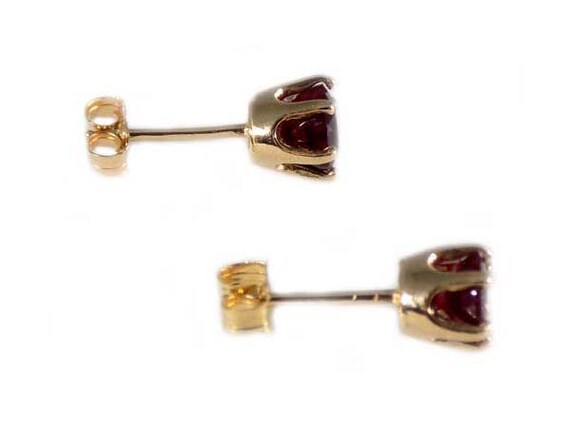 Red Ruby Earrings Genuine Ruby Gemstone 14kt Gold… - image 4