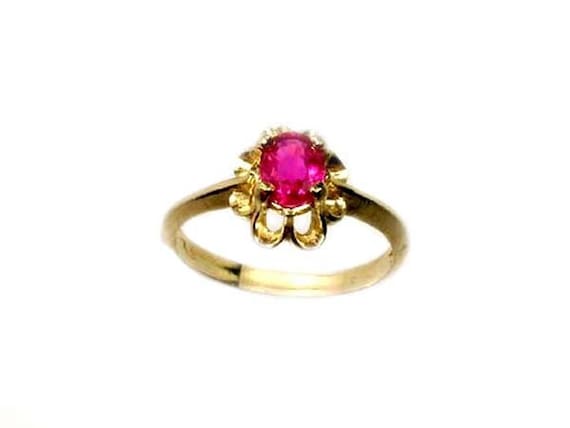 Genuine Ruby Ring Medieval England Coronation Gem… - image 1