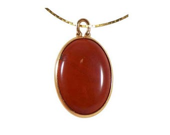 Orange Jasper Pendant, Nubian Jasper Cabochon Necklace, 19th Century Gem, Norse Vikings Mythology Hero Sword Gem, Antique Gemstone #63530.2