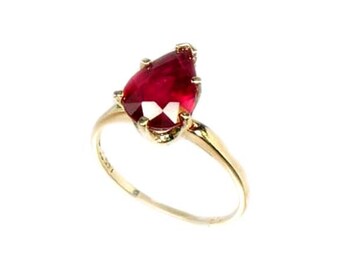 Ferrari Red Ruby Ring Ancient Hebrew Wisdom Amulet 19th Century Antique Gemstone Genuine Ruby Jewelry Biblical Lord of Gems 14kt Gold #61205