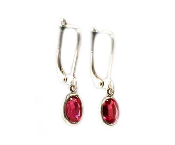 Ruby Earrings Dangles Celtic Magic Amulet Vintage… - image 6