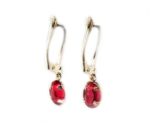 Ruby Earrings Dangles Celtic Magic Amulet Vintage… - image 10