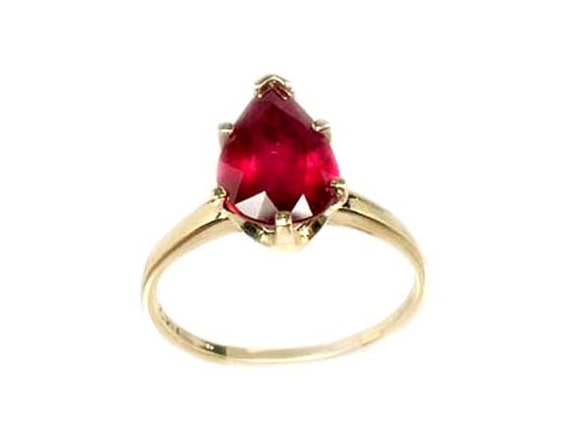 Ferrari Red Ruby Ring Ancient Hebrew Wisdom Amule… - image 1