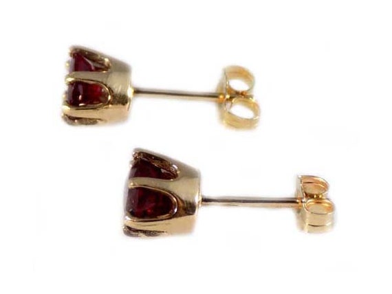 Red Ruby Earrings Genuine Ruby Gemstone 14kt Gold… - image 5