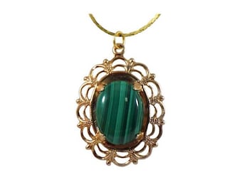 Gorgeous Malachite Pendant Ancient Egyptian Amulet 18th Century Gem Malachite Necklace Antique Gemstone Egyptian Goddess Eyeshadow Gem 66744