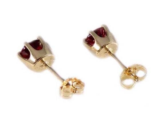 Red Ruby Earrings Genuine Ruby Gemstone 14kt Gold… - image 9