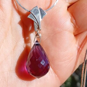 Purple Amethyst Pendant Ancient Egyptian Gem, Handcrafted Amethyst Briolette Necklace Scotland Gemstone Neolithic PreDynastic Stone #65550
