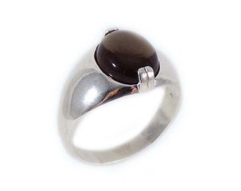 Smoky Quartz Ring Scotland Mount Cairngorm Gemstone Smokey Quartz Cabochon 19th Century Antique Gemstone Ancient Roman Intaglio Gem #66401.2