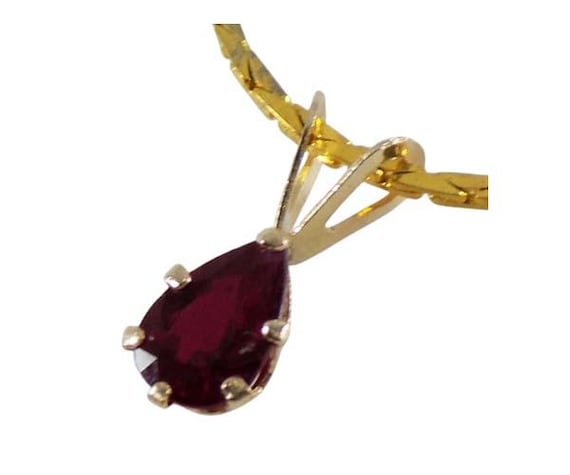 Gorgeous Ruby Pendant Solid 14kt Gold, Ancient Hi… - image 3