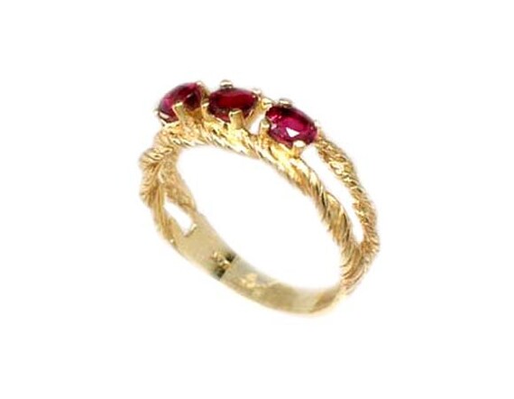 Genuine Ruby Ring Blood Red Ruby Gemstone Siamese… - image 4