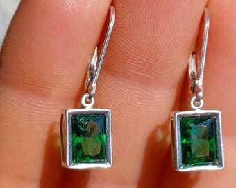 Green Topaz Earrings Medieval Talisman, Dispels Enchantments, Green Dangles Topaz Jewelry, Gemstone of Apollo, Handcrafted Gemstone #66324