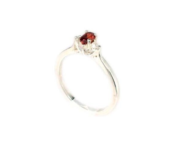 Raspberry Red Garnet Ring, Bohemian Gypsy Ruby, 1… - image 4