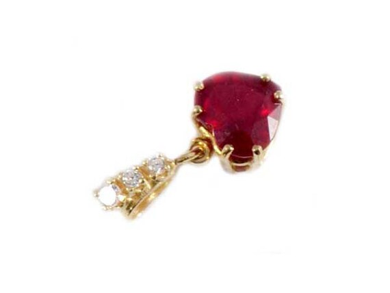 Gorgeous Ruby Heart Pendant Ruby Gemstone 14kt Go… - image 7