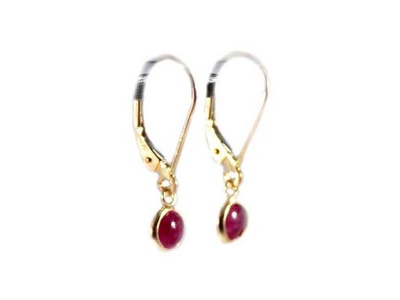 Ruby Earrings 14kt Gold Ruby Dangles, Ancient Amu… - image 6
