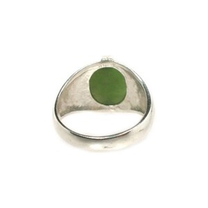 Jade Ring Swiss Alps Nephrite Gemstone, Handsome Antique Gemstone, Neolithic Stone Age Amulet, 19th Century Jade Gem, Cabochon Ring, Sterling Silver Ring Size 10, Gorgeous Jade Jewelry, Green Cabochon Jewelry Gift