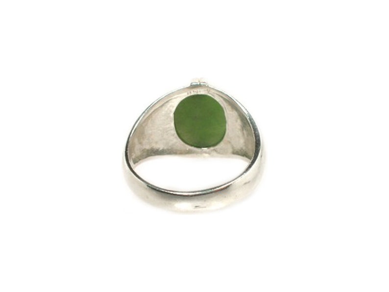 Jade Ring Swiss Alps Nephrite Gemstone, Handsome Antique Gemstone, Neolithic Stone Age Amulet, 19th Century Jade Gem, Cabochon Ring, Sterling Silver Ring Size 10, Gorgeous Jade Jewelry, Green Cabochon Jewelry Gift