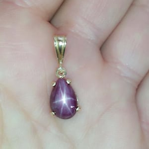Gorgeous Star Ruby Pendant Medieval Wisdom Amulet, Antique Star Ruby Gemstone Timeless Gift Bright Star Ruby Cabochon Love Talisman #63853