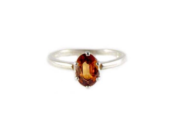 Orange Zircon Ring Natural Gemstone Ancient Indian