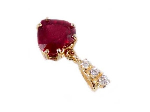 Gorgeous Ruby Heart Pendant Ruby Gemstone 14kt Go… - image 8